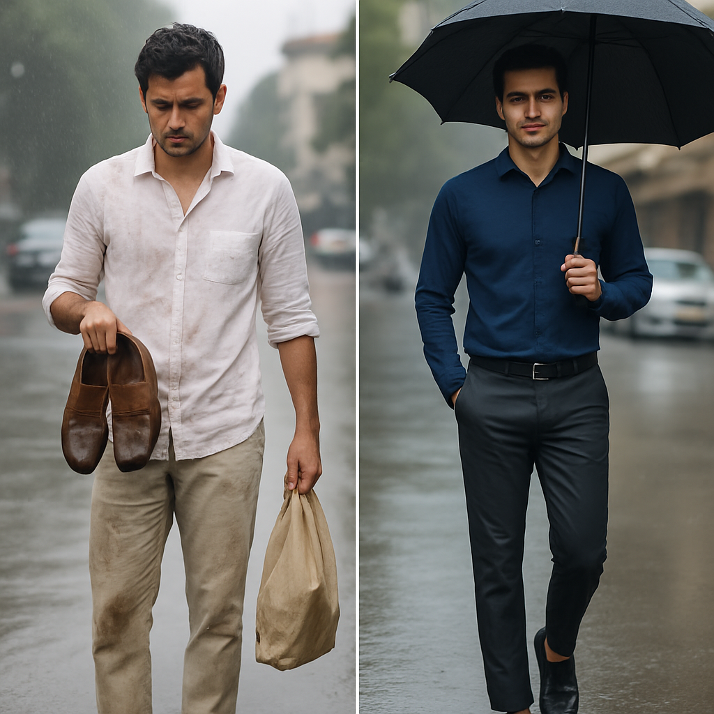 Monsoon outfit mistakes for men India
