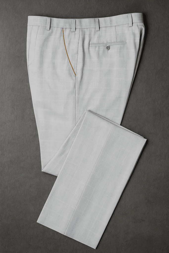 semi-formal trousers with suede detailing