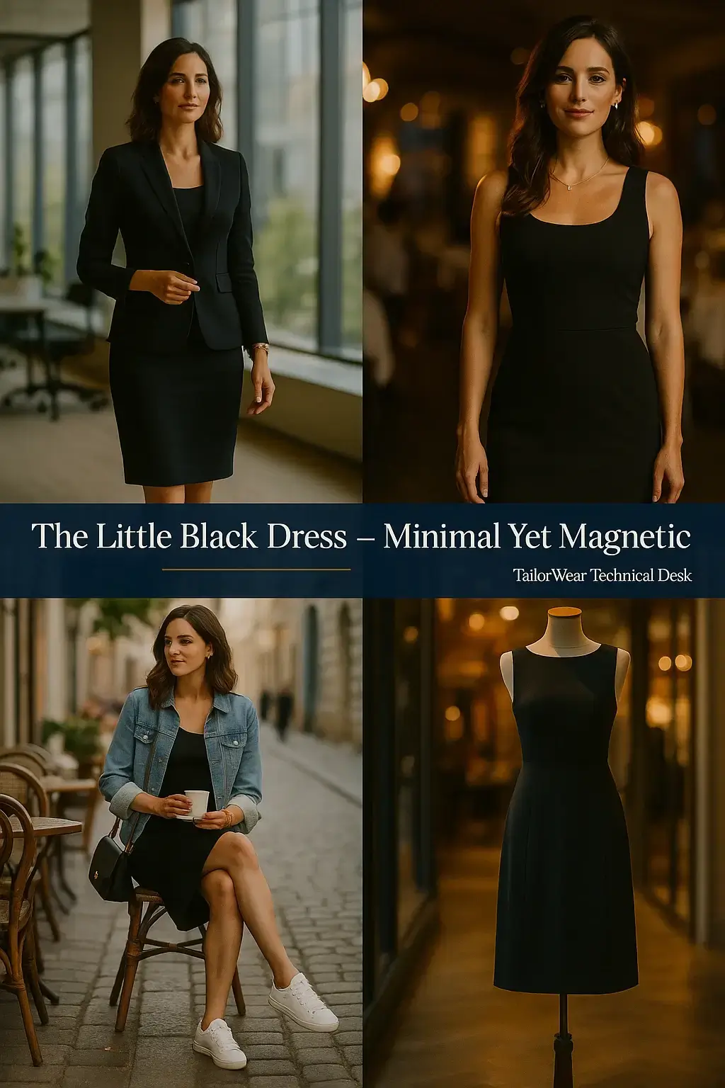 Plain black dress for women