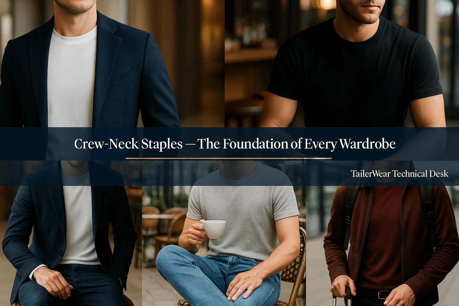 Crew-neck T-shirt in essential colours for men