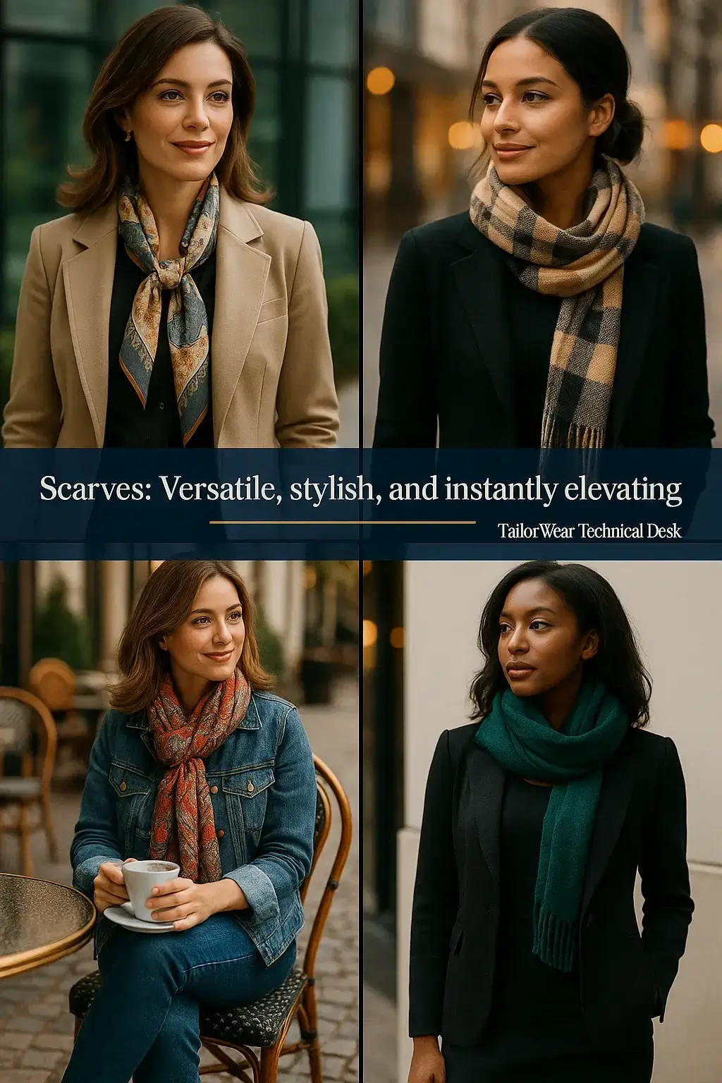 Scarves in different fabrics and colors